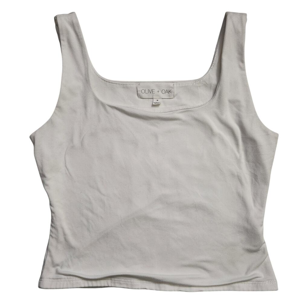 Olive + Oak White Sleeveless Tank Top Womens M